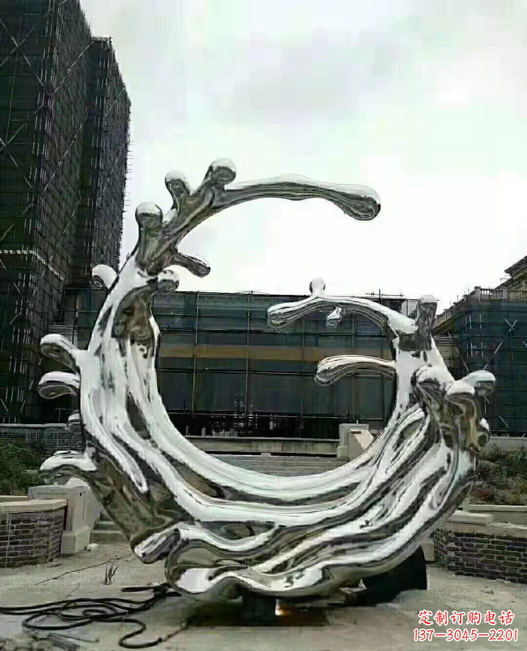 不锈钢海浪雕塑不锈钢公园景观雕塑户外摆件