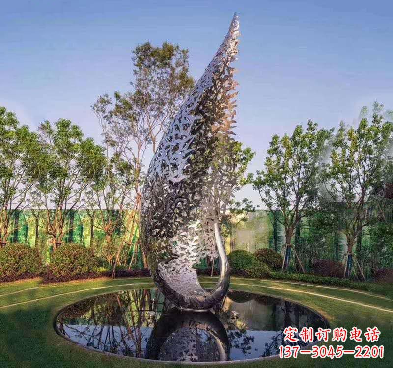 不锈钢海浪凤凰雕塑