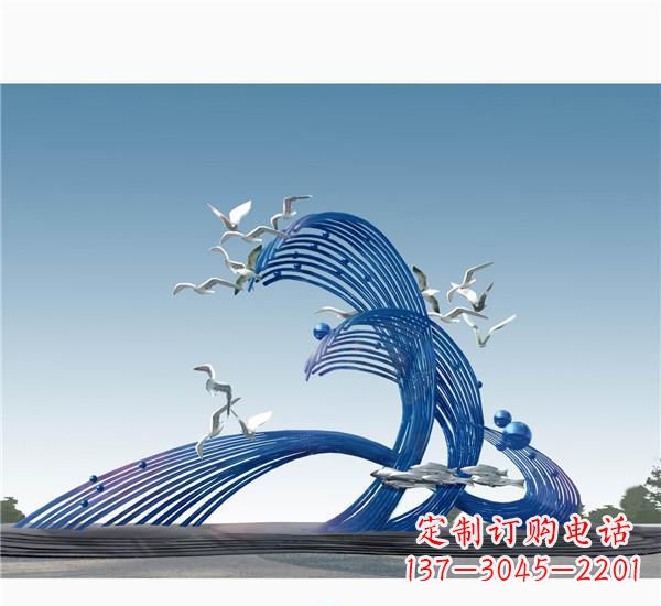 不锈钢海浪景观雕塑2