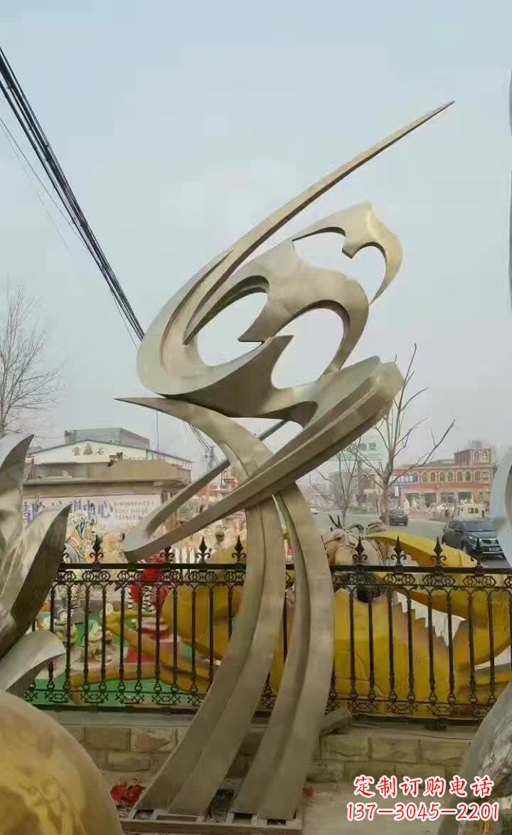 不锈钢海浪景观雕塑12