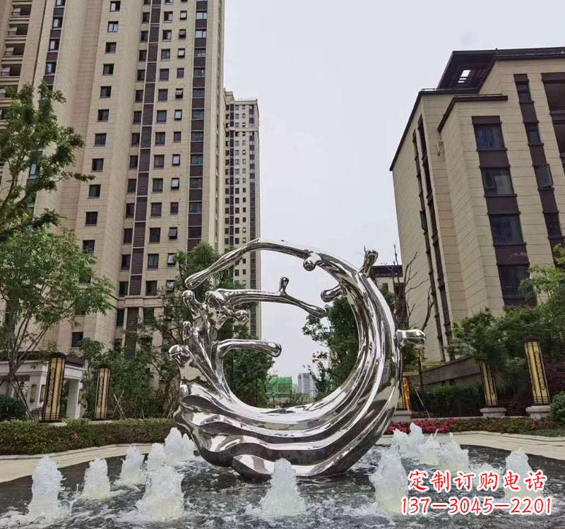 不锈钢海浪喷泉雕塑精美雕刻,灿烂绚烂 不锈钢海浪喷泉雕塑精美雕刻,灿烂绚烂