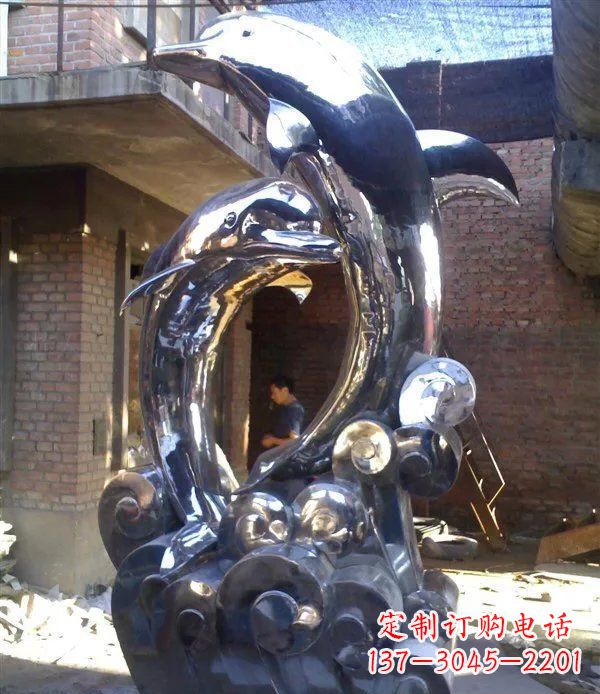 海豚雕塑 - 不锈钢/海豚/动物 海豚雕塑 - 不锈钢/海豚/动物