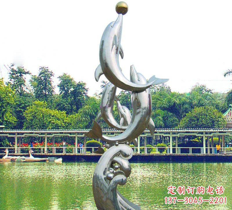 海豚雕塑 - 不锈钢/海豚/动物 海豚雕塑 - 不锈钢/海豚/动物