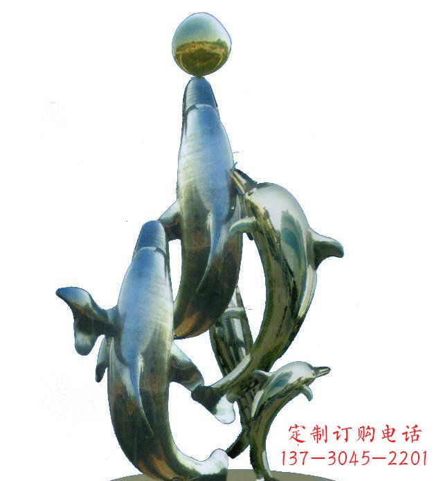 海豚雕塑 - 不锈钢/海豚/校园 海豚雕塑 - 不锈钢/海豚/校园
