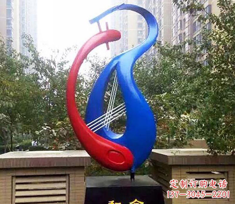 不锈钢和合小区景观雕塑22