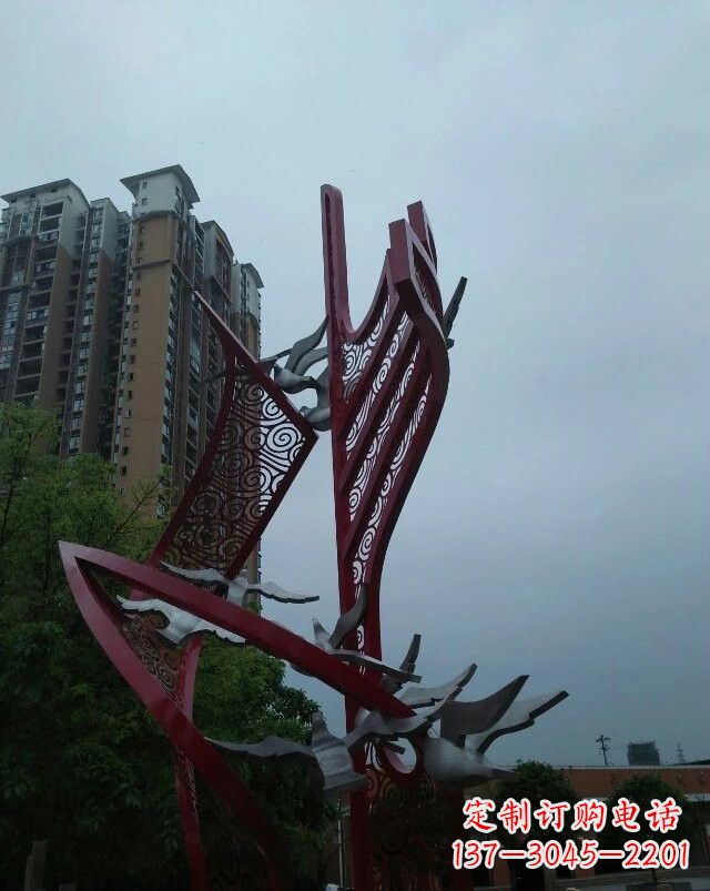 不锈钢祥云纹船帆雕塑 不锈钢祥云纹船帆雕塑
