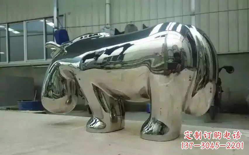 不锈钢河马雕塑