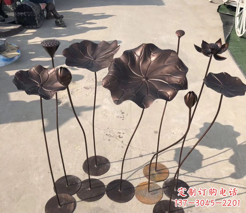 不锈钢荷花公园景观雕塑