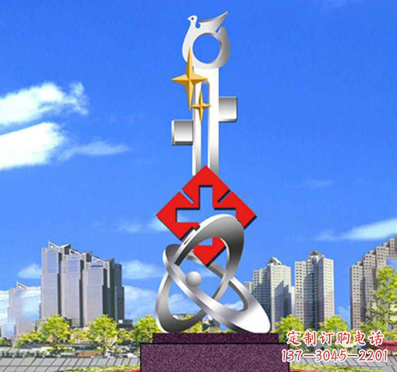 和平鸽雕塑 - 不锈钢/红十字/和平鸽 和平鸽雕塑 - 不锈钢/红十字/和平鸽