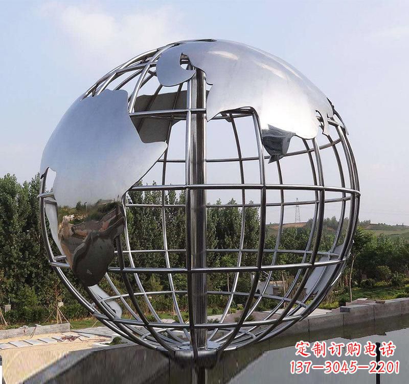 地球仪雕塑 - 不锈钢/户外/地球仪 地球仪雕塑 - 不锈钢/户外/地球仪