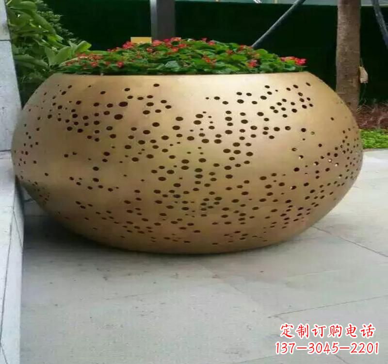 不锈钢户外花盆雕塑美观耐用的室外装饰 不锈钢户外花盆雕塑美观耐用的室外装饰