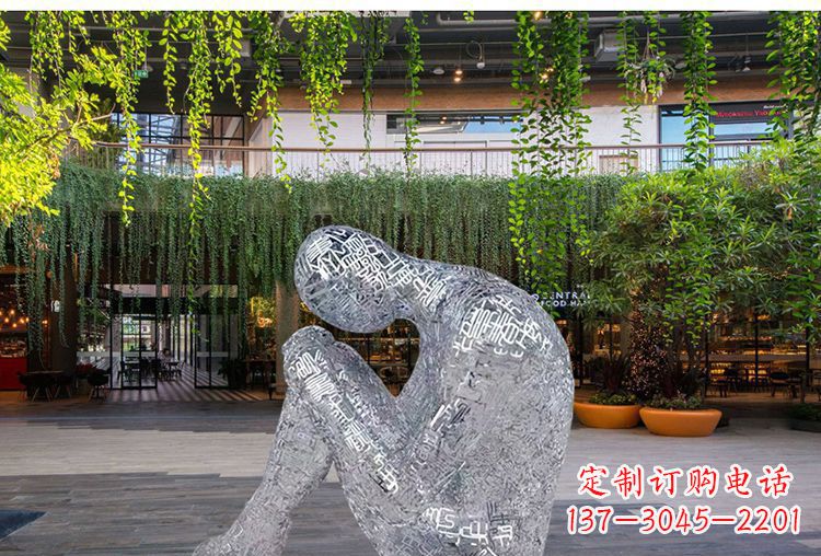 不锈钢户外人物镜面摆件