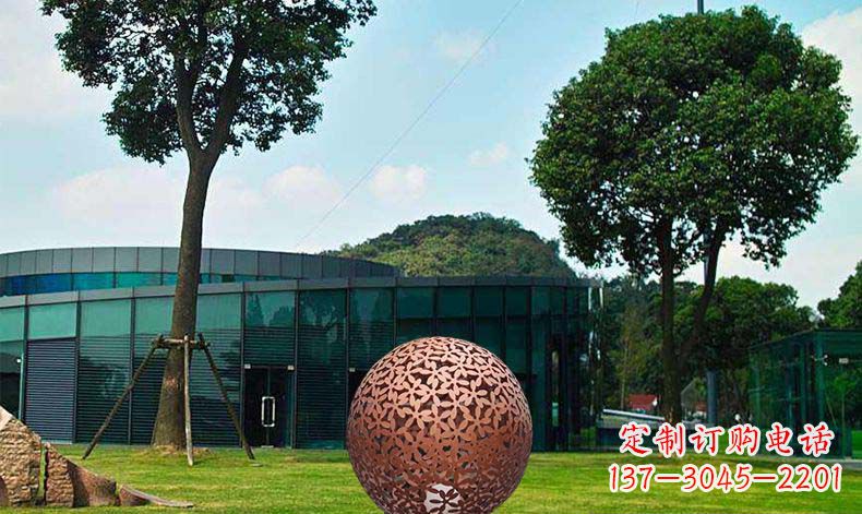 不锈钢户外铁艺景观球雕塑