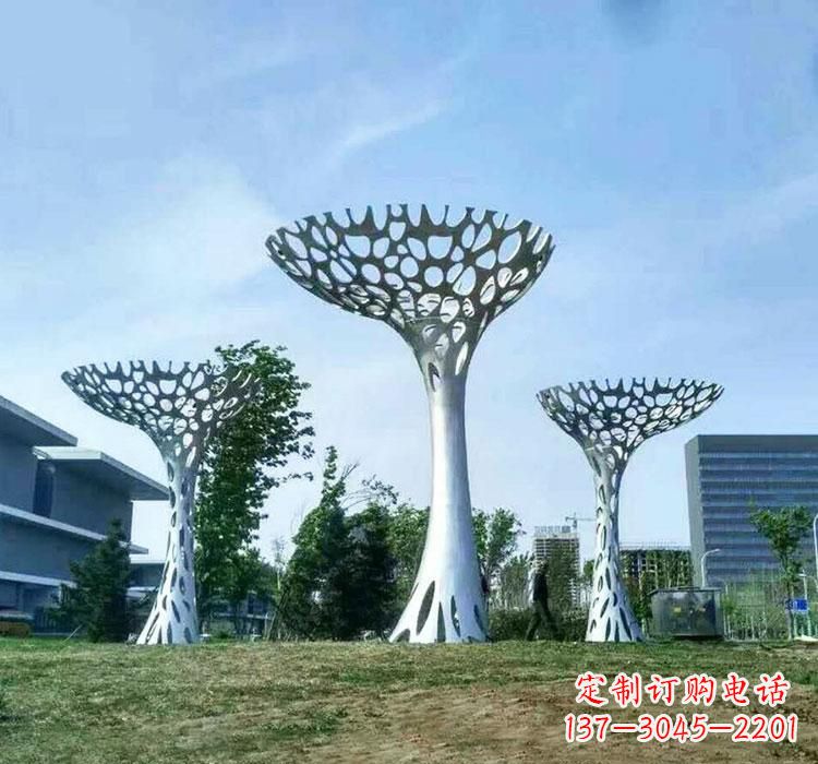 不锈钢户外造型树雕塑