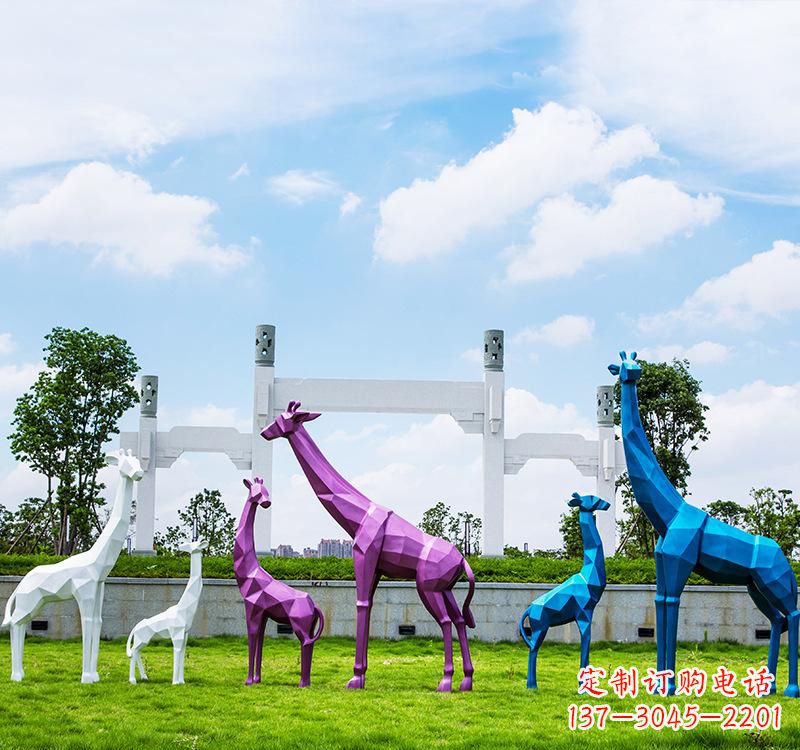 长颈鹿雕塑 - 不锈钢/户外/长颈鹿 长颈鹿雕塑 - 不锈钢/户外/长颈鹿