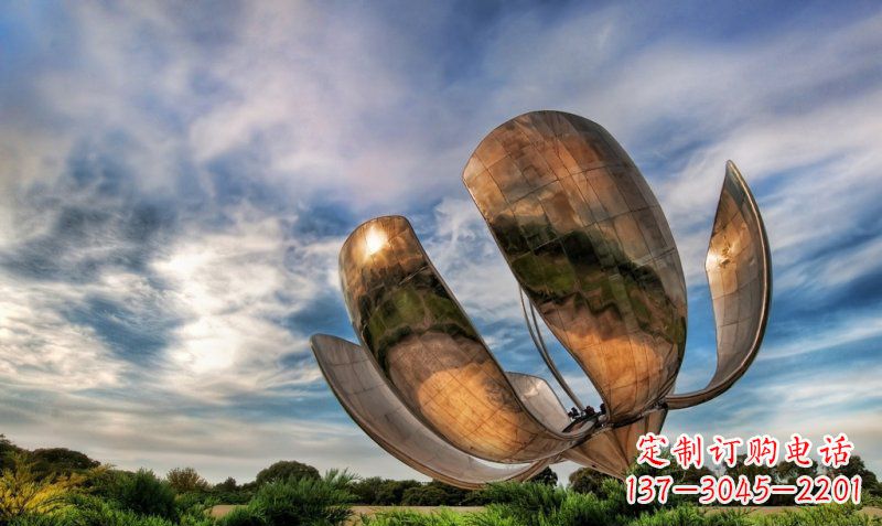 不锈钢花朵广场雕塑 (2)