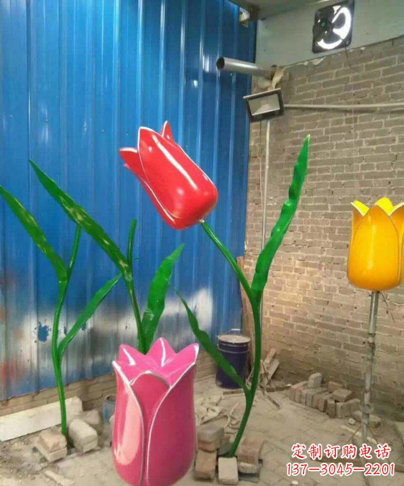 不锈钢花朵景观雕塑1