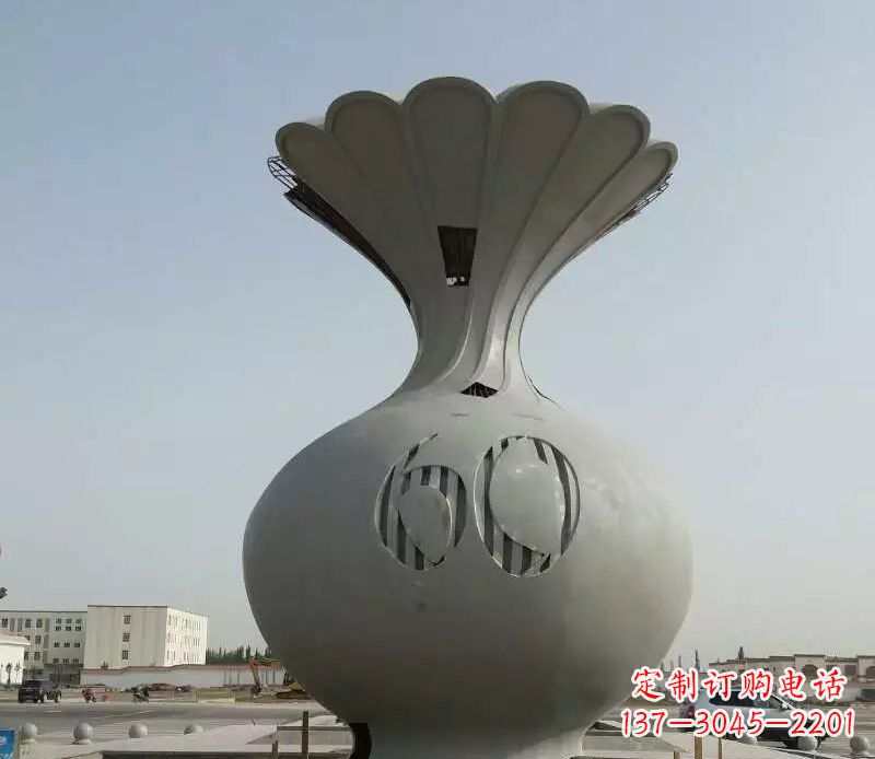 不锈钢花篮雕塑