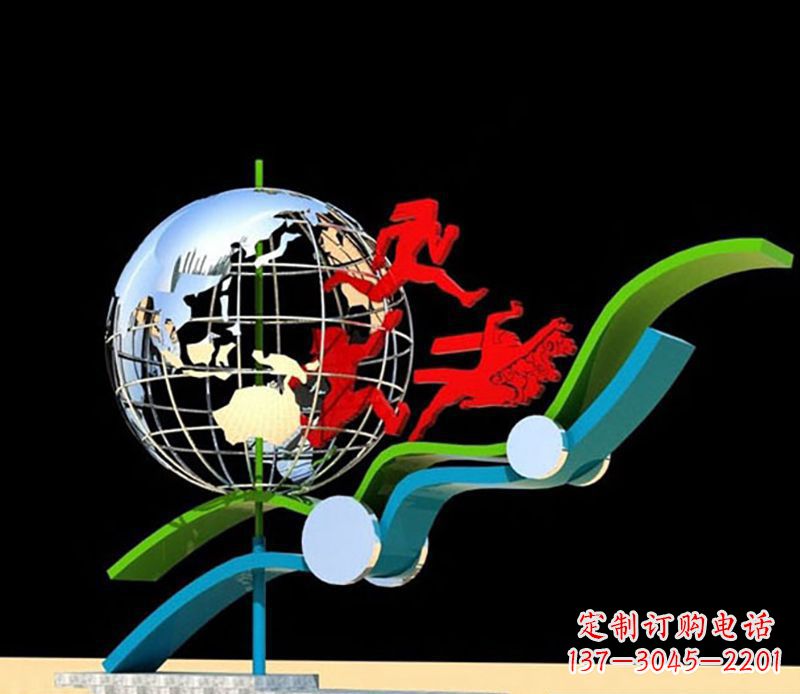 不锈钢花球雕塑