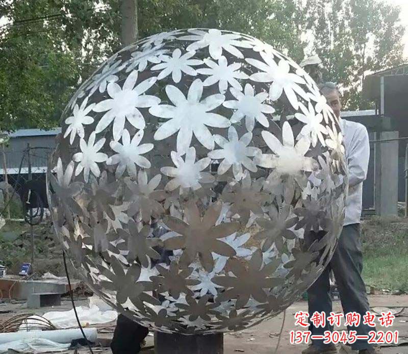 不锈钢花球公园雕塑