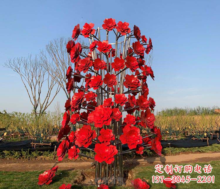 不锈钢花树景观雕塑