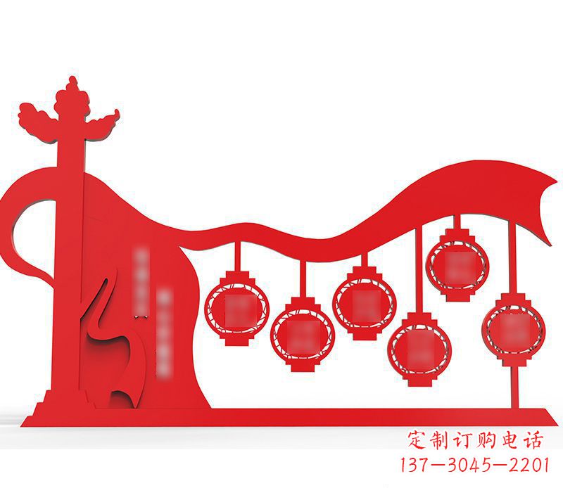 灯笼雕塑传承社会主义核心价值观 灯笼雕塑传承社会主义核心价值观