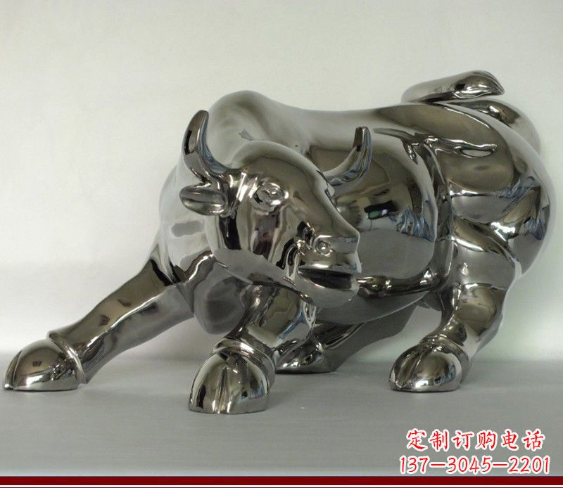 不锈钢华尔街牛雕塑1