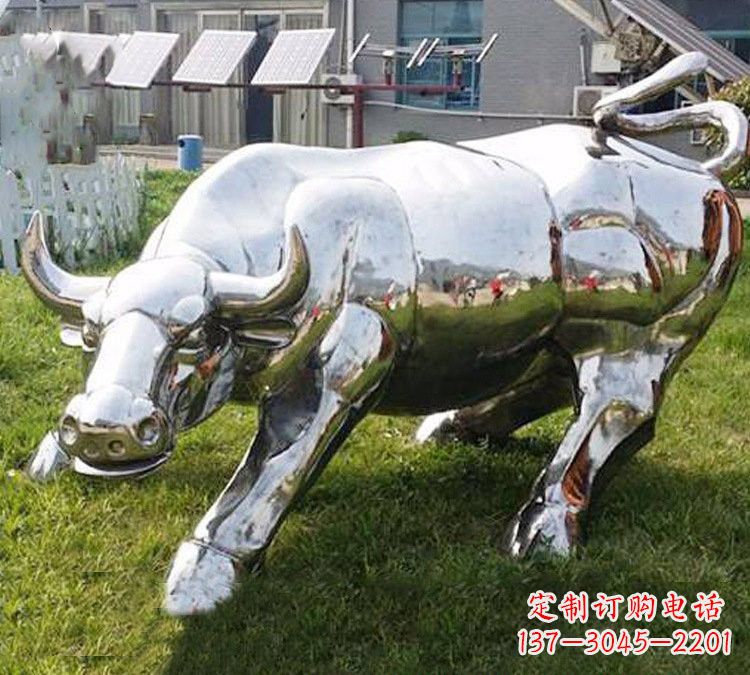 不锈钢华尔街牛雕塑