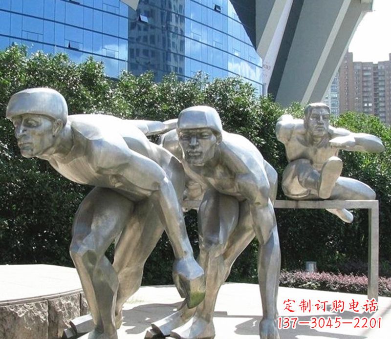 不锈钢滑冰园林雕塑