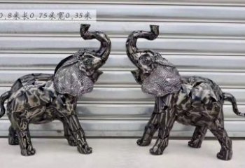 不锈钢大象雕塑精美的摆件装饰
