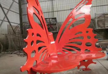 不锈钢蝴蝶座椅雕塑美丽的艺术作品