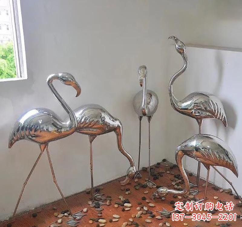 火烈鸟雕塑 - 不锈钢/火烈鸟 火烈鸟雕塑 - 不锈钢/火烈鸟