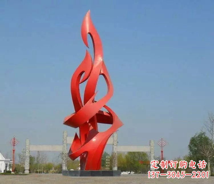 不锈钢火苗广场景观雕塑