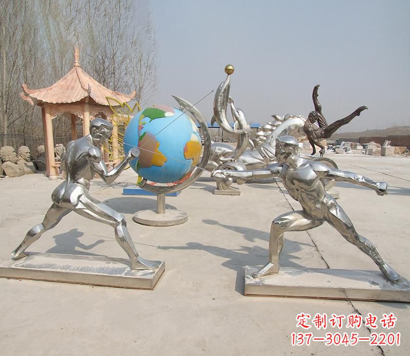 运动员雕塑 - 不锈钢/击剑/运动员 运动员雕塑 - 不锈钢/击剑/运动员