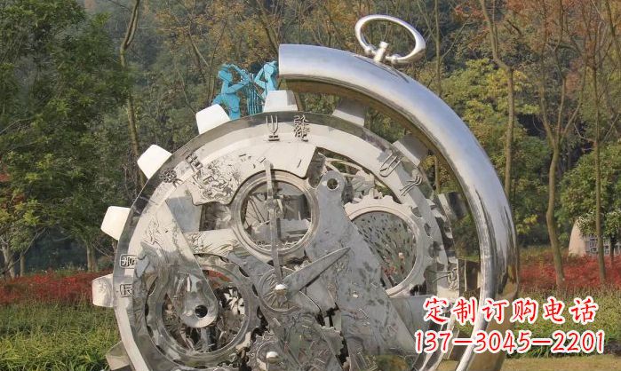 不锈钢机械表景观雕塑
