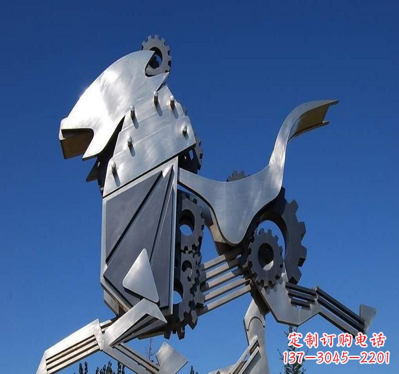 不锈钢机械虎雕塑