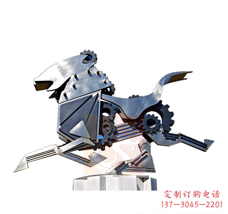 不锈钢机械马雕塑
