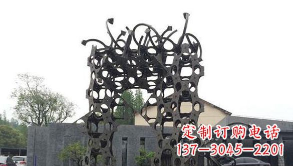 不锈钢几何形状景观雕塑