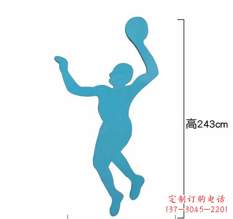 不锈钢剪影打球人物雕塑
