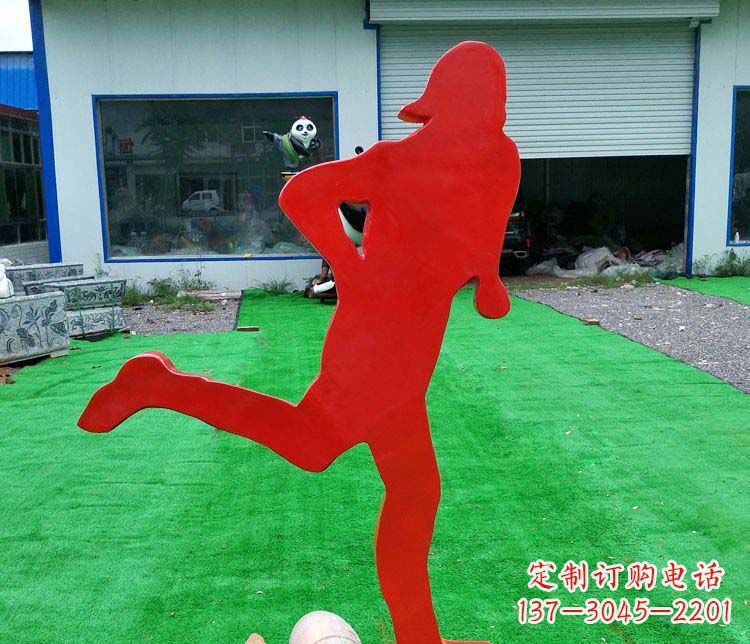 不锈钢剪影跑步雕塑