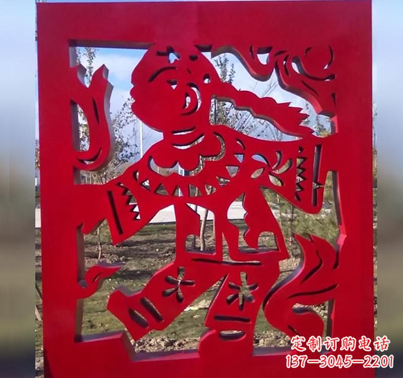 不锈钢剪纸诚信雕塑