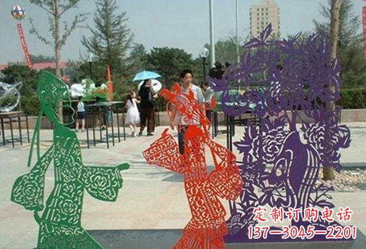 不锈钢剪纸人物雕塑