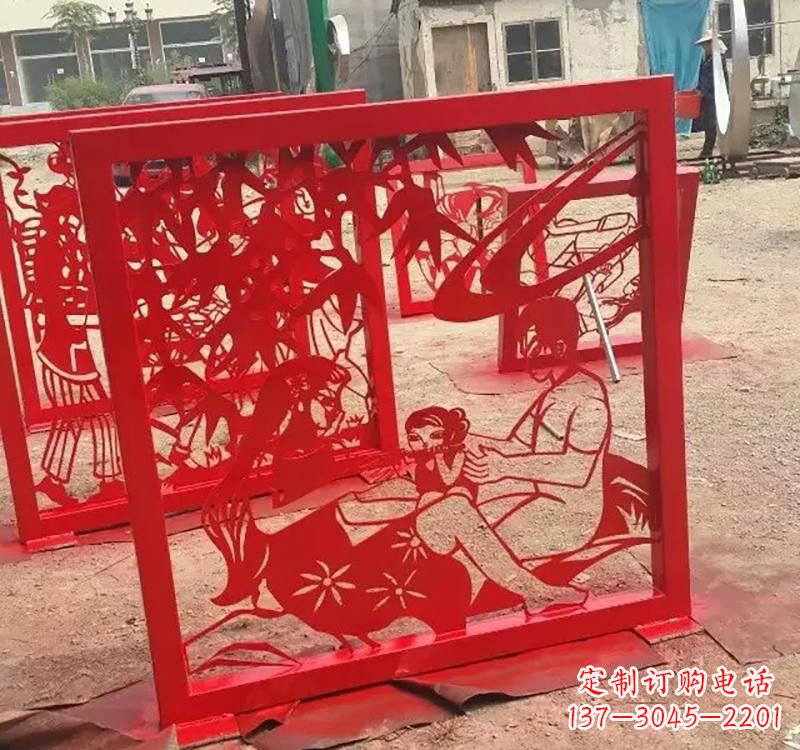 不锈钢剪纸文化雕塑
