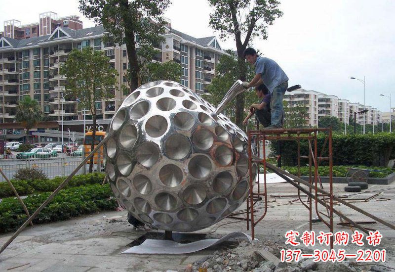 街边雕塑 - 不锈钢/街边/抽象/苹果 街边雕塑 - 不锈钢/街边/抽象/苹果