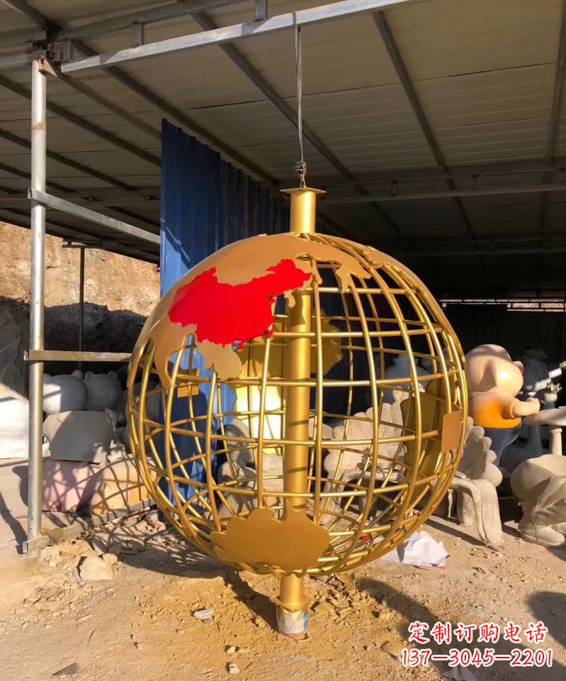 不锈钢金属校园地球仪雕塑