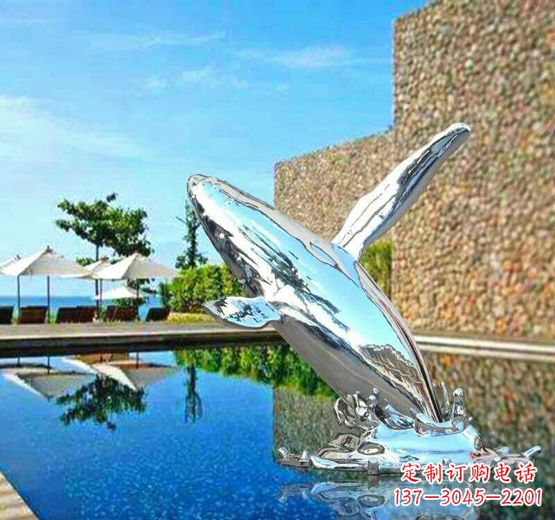 不锈钢鲸鱼动物雕塑