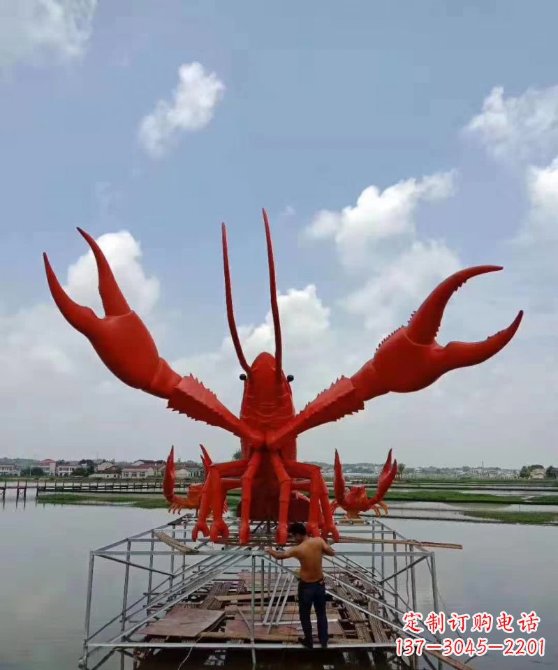 不锈钢景观大龙虾雕塑
