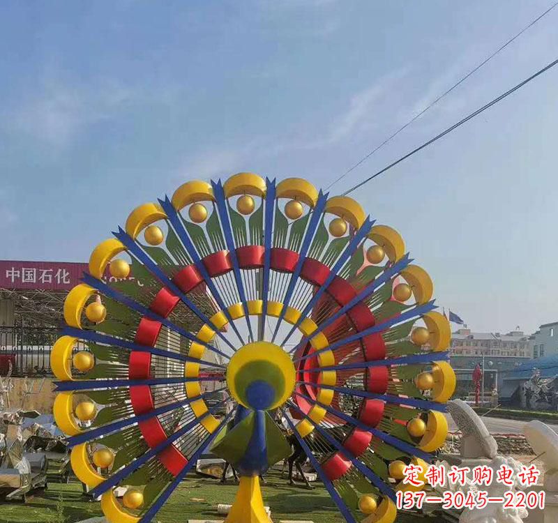 不锈钢景观孔雀雕塑