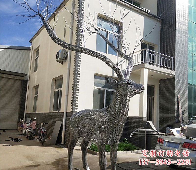 梅花鹿雕塑 - 不锈钢/景观/梅花鹿 梅花鹿雕塑 - 不锈钢/景观/梅花鹿