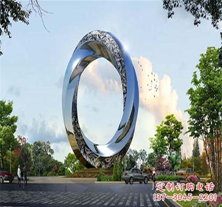 不锈钢圆环雕塑:美丽的空间装饰 不锈钢圆环雕塑:美丽的空间装饰
